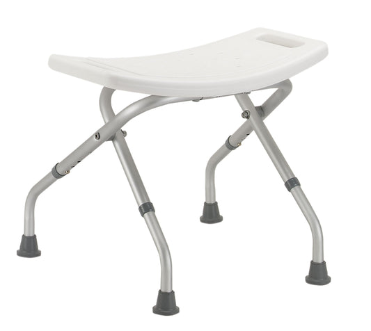 BENCH, BATH FOLDING ALUMINUM W/ANGLED LEGS