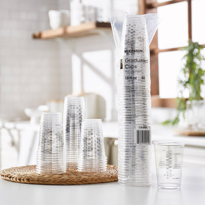 CUP, DRINKING GRADUATED PLAS CLR 10 OZ (50/SL 20SL/CS)