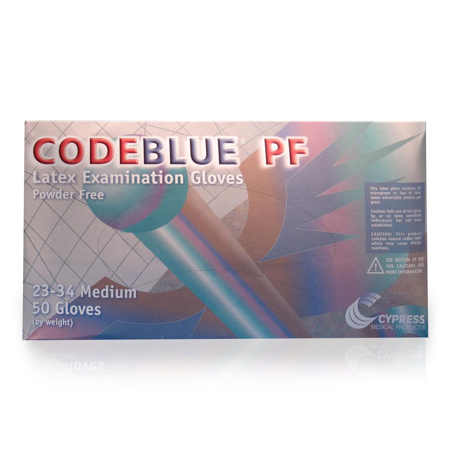 GLOVE, EXAM LTX MED N/S EXTCF CODEBLUE (50/BX 10BX/CS)