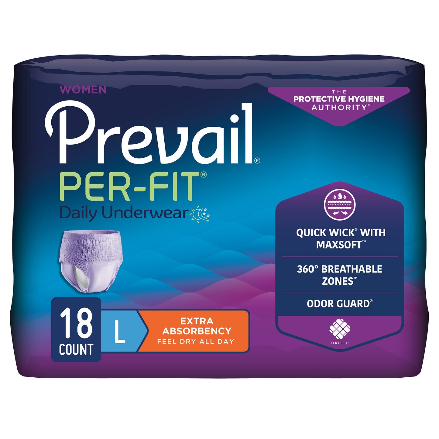 UNDERWEAR, PREVAIL PER-FIT WO EN 44"-58" LG (18/BG 4BG/CS)