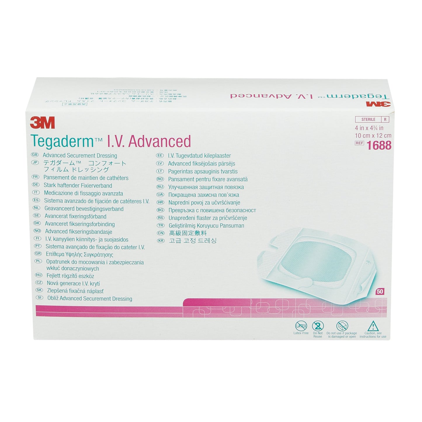 DRESSING, TEGADERM IV 4X4 3/4 (50/BX 4BX/CS) 3M