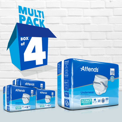 UNDERWEAR, ATTENDS ULT MED (20/BG 4BG/CS)