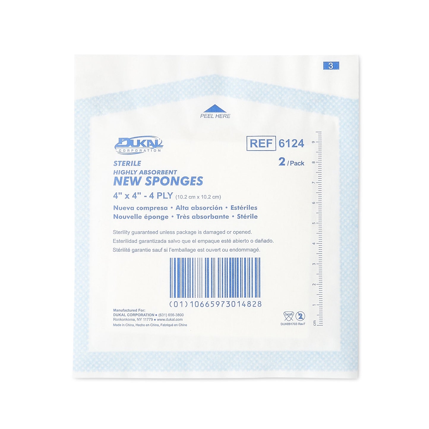 SPONGE, NEW NON-WOVEN ST 4PLY 4X4 (2/PK25PK/BX24BX/CS)