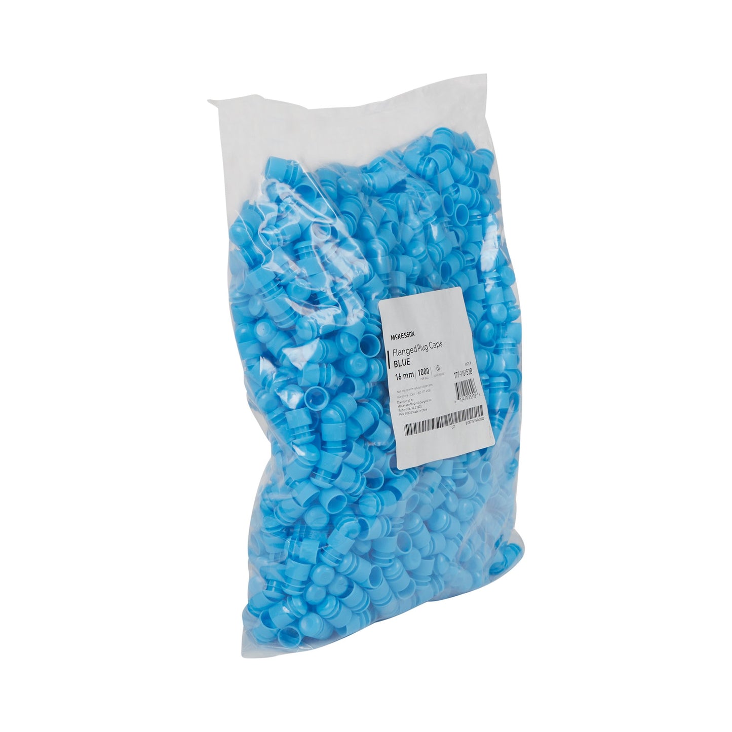 CAP, VAC TUBE BLU 16MM (1000/BG 10BG/CS)