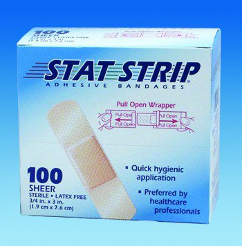 BANDAGE, ADHSV SHEER STAT-STRIP 1"X3" (100/BX) DERSCI