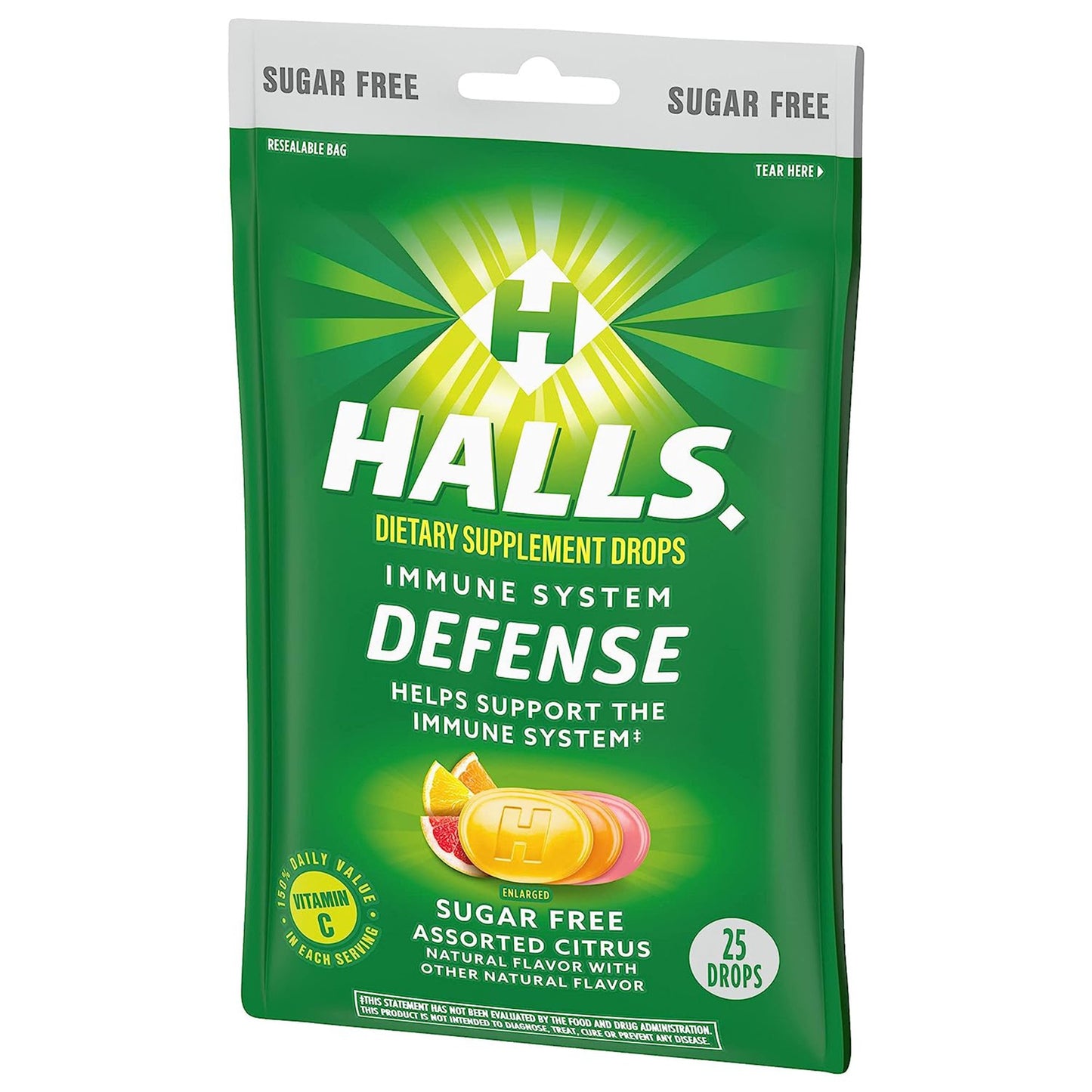HALLS DEFENSE, DRP SUG/FREE CITRUS (25/BG)