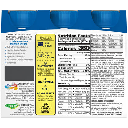 BOOST PLUS, VERY VANILLA 8OZ RETAIL (6/PK 4PK/CS)