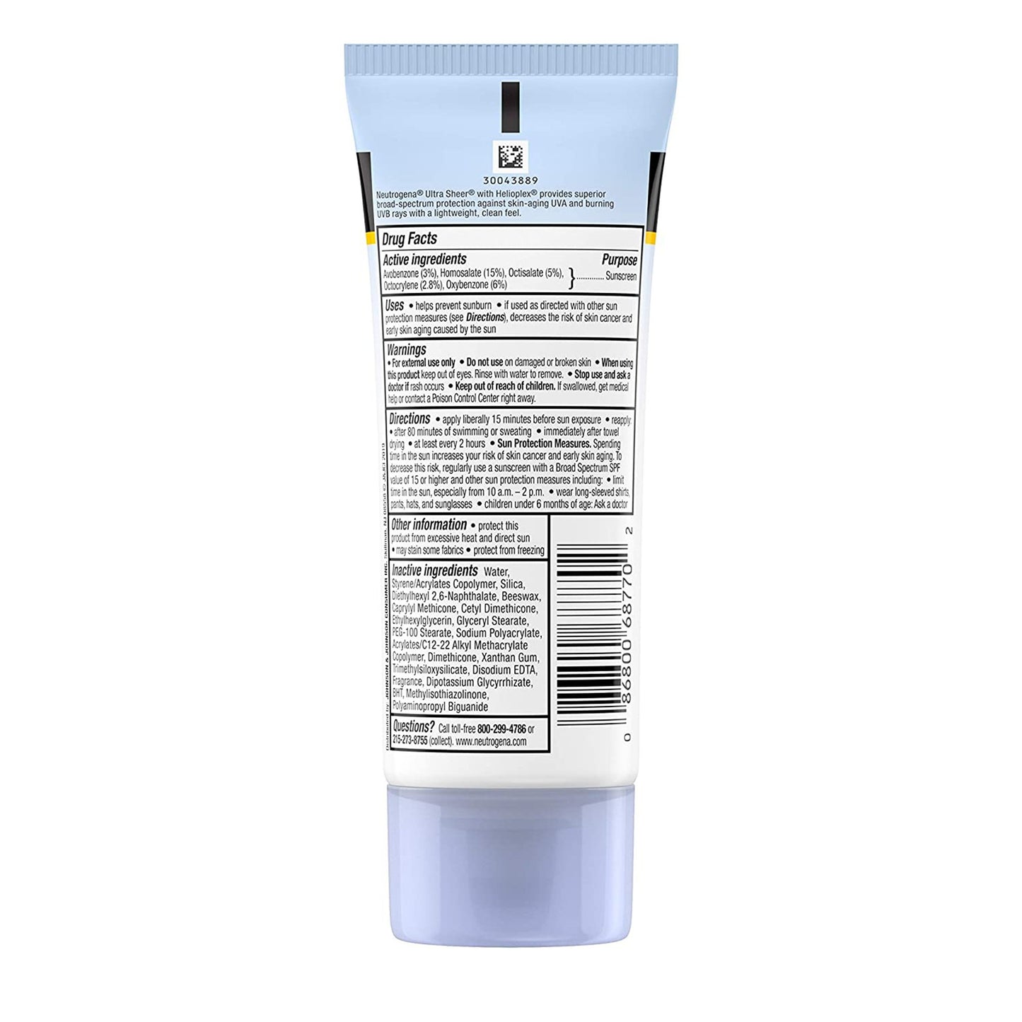 SUNBLOCK, NEUTOGENA ULTRA SHEER SPF70 12/CS) J&JOTC