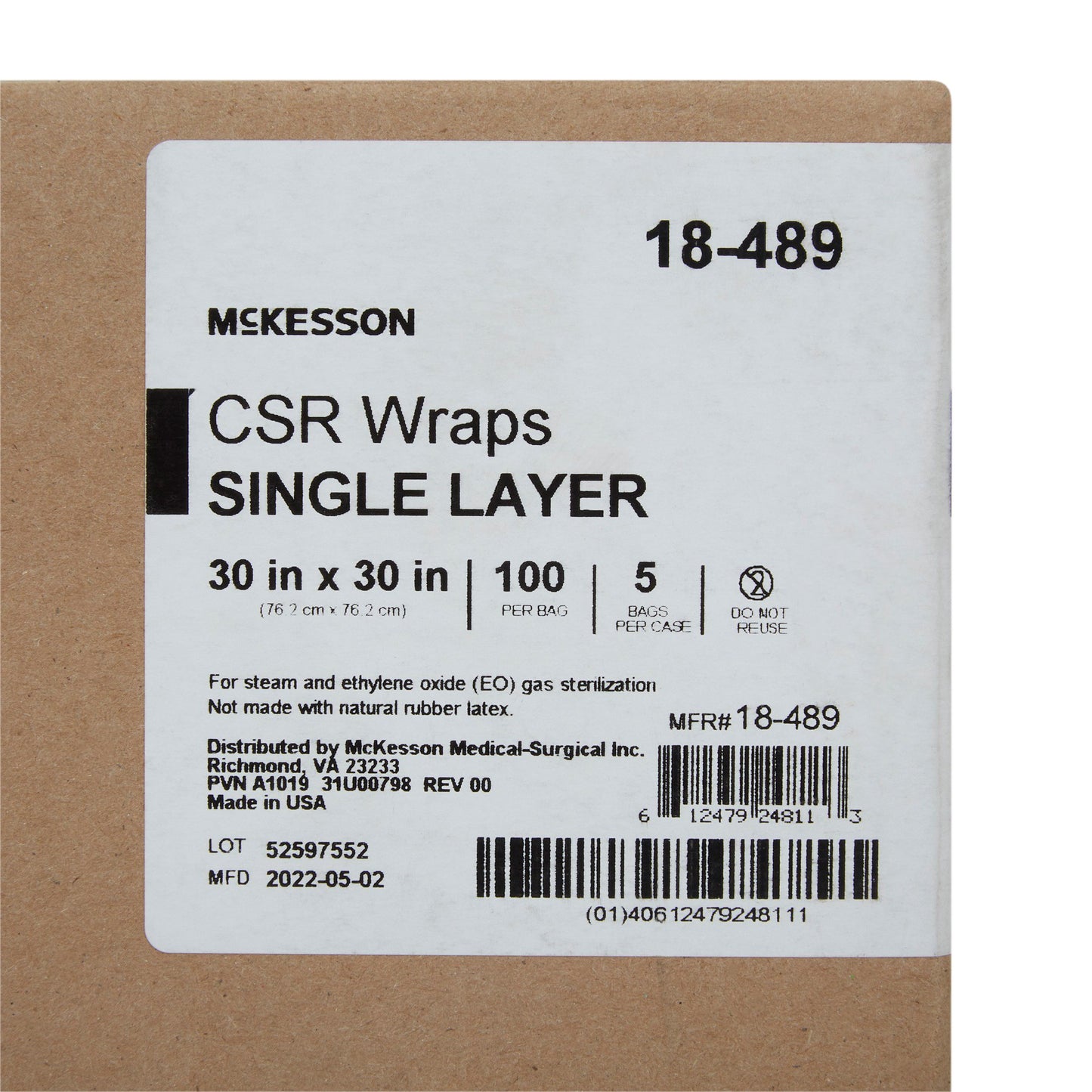 WRAP, CSR 30"X30" (100/BX 5BX/CS)