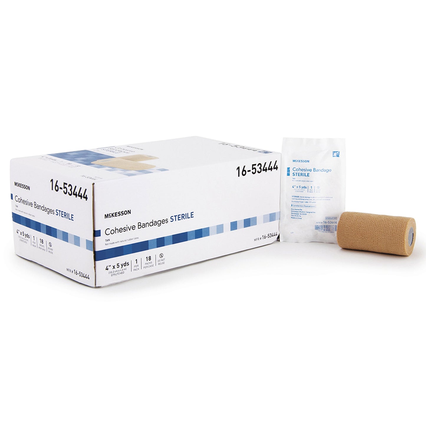 BANDAGE, COHESIVE STR LF TAN 4" (18/CS)