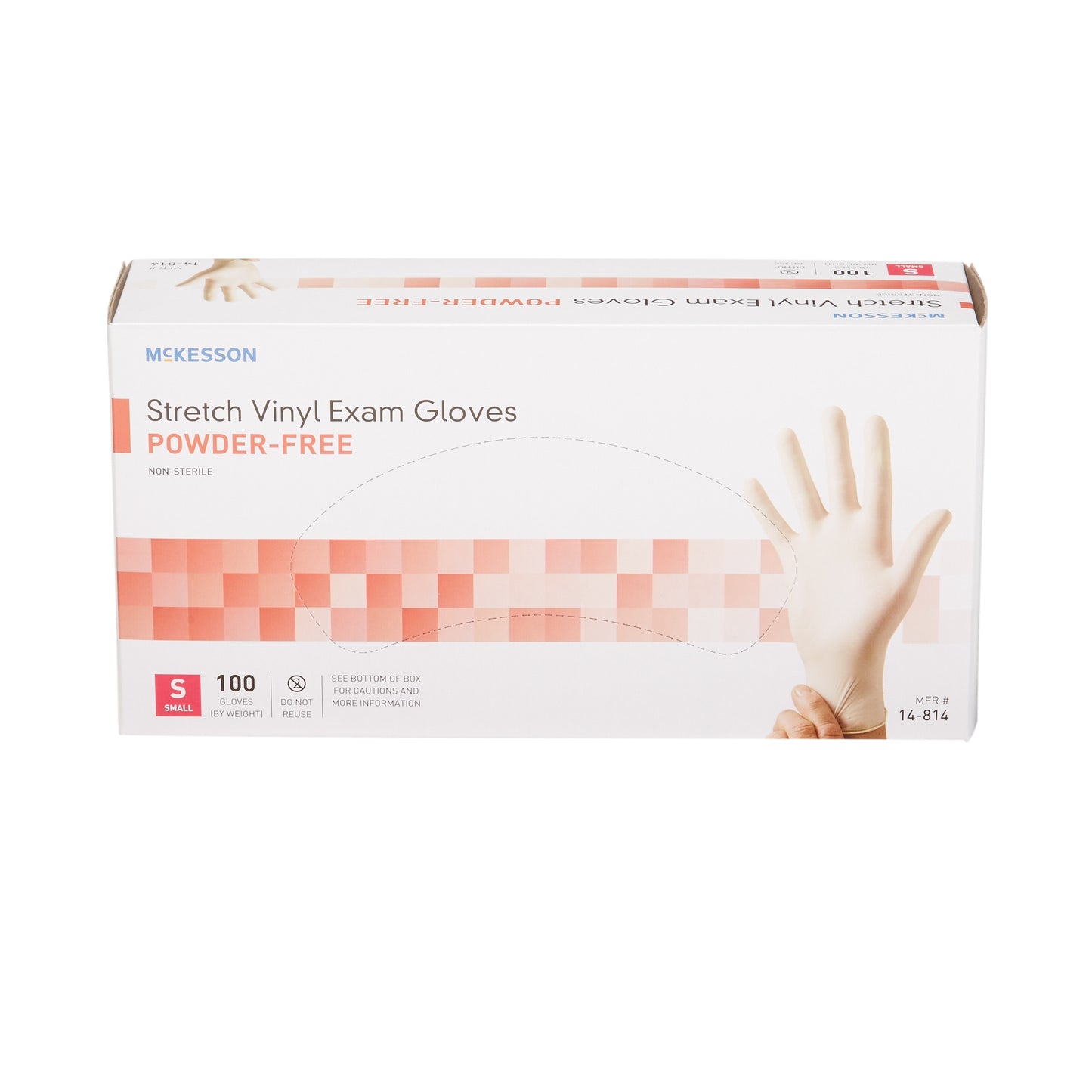 GLOVE, EXAM VNYLSTRCH SM N/S (100/BX 10BX/CS)