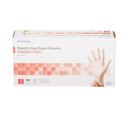 GLOVE, EXAM VNYLSTRCH SM N/S (100/BX 10BX/CS)