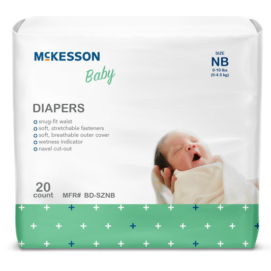 DIAPER, BABY NEWBORN 0-10 LBS (20/BG 6BG/CS