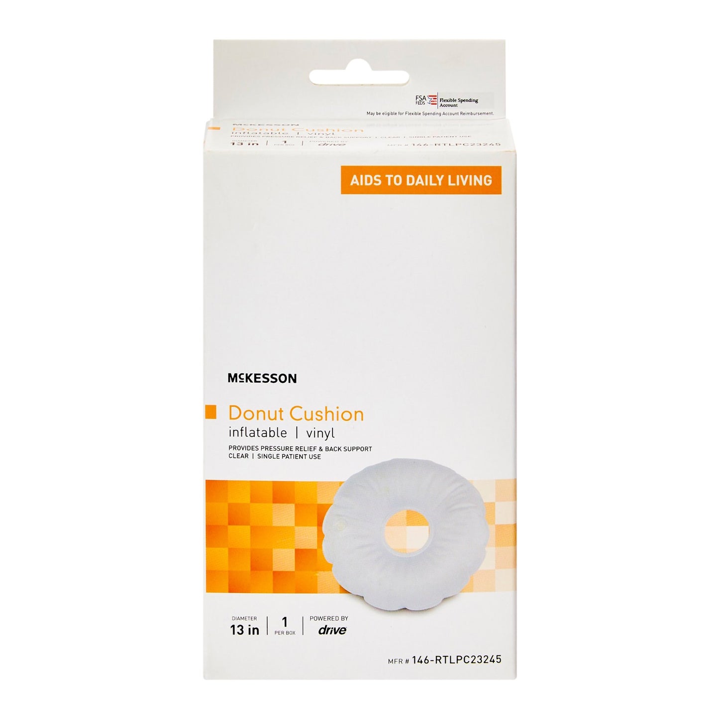 CUSHION, RING INFLTBL VINYL CLR 13"X3" 300LB CAP 6EA/CS