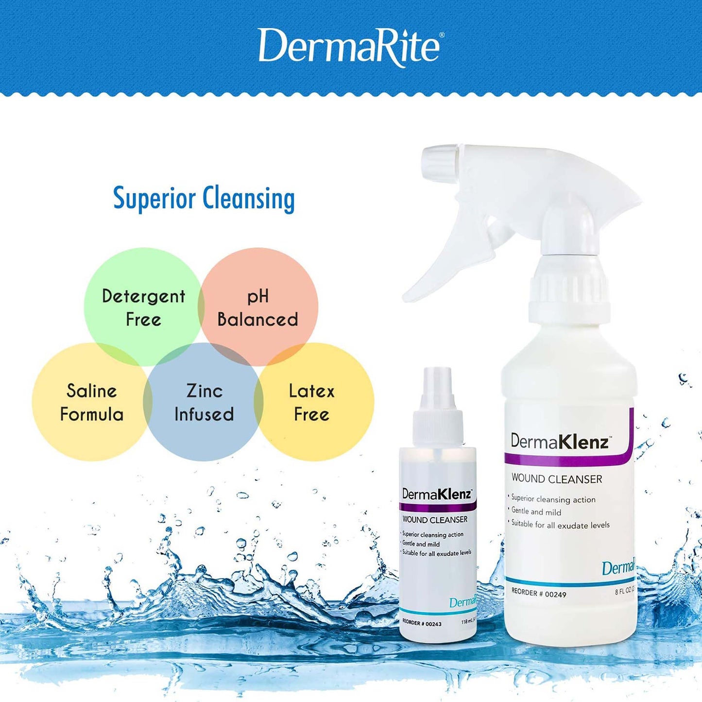CLEANSER, WOUND DERMAL SPR 8OZ (24/CS)