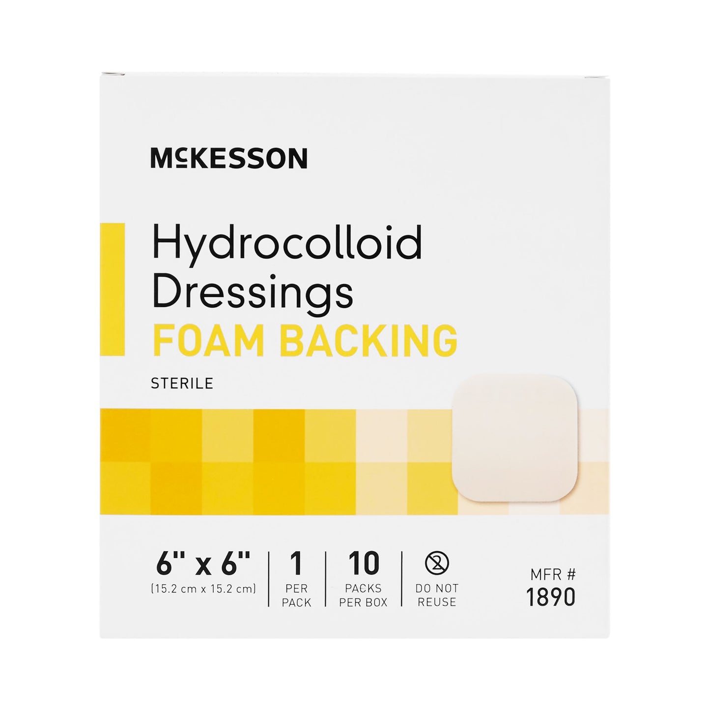 DRESSING, HYDROCOLLOID FOAM-BCK STR 6X6"(10/BX 10B