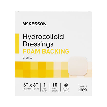 DRESSING, HYDROCOLLOID FOAM-BCK STR 6X6"(10/BX 10B