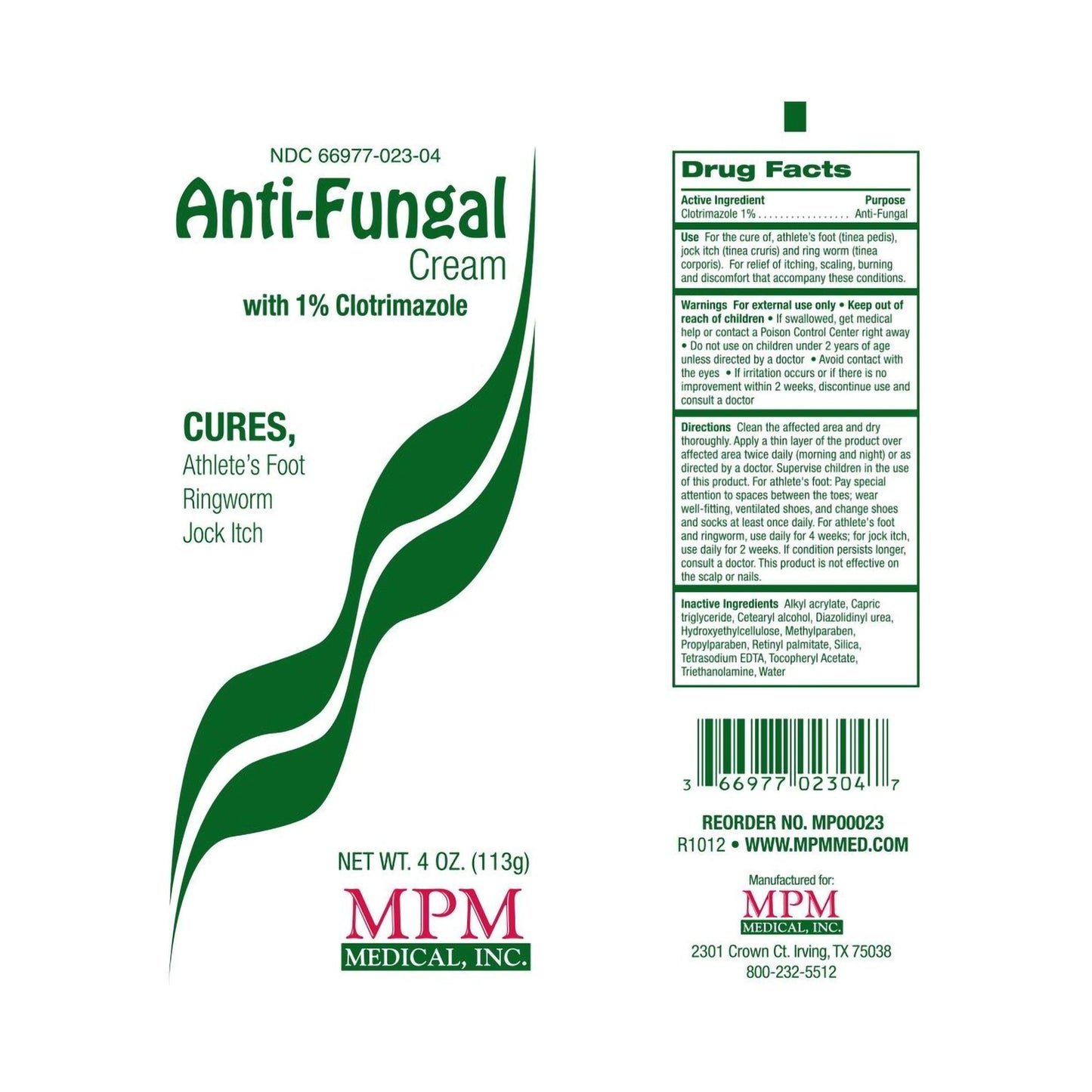 CREAM, ANTIF 4OZ (12/CS)
