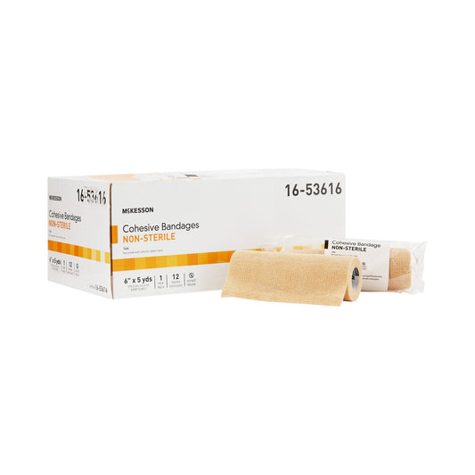 BANDAGE, COHESIVE N/S LF TAN 6" (12/CS)