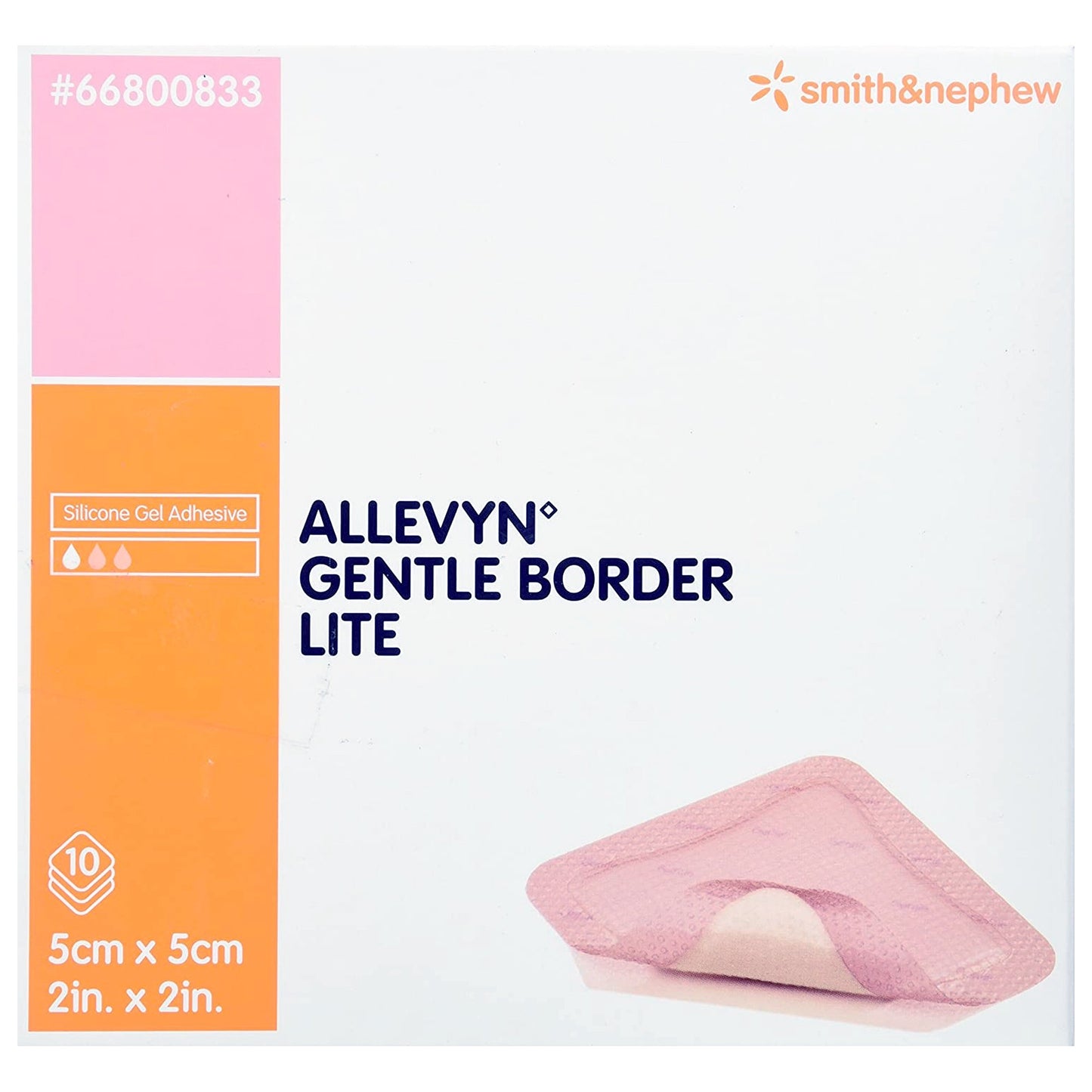 DRESSING, ALLEVYN BRDR LT 2X2"(10/BX 6BX/CS)