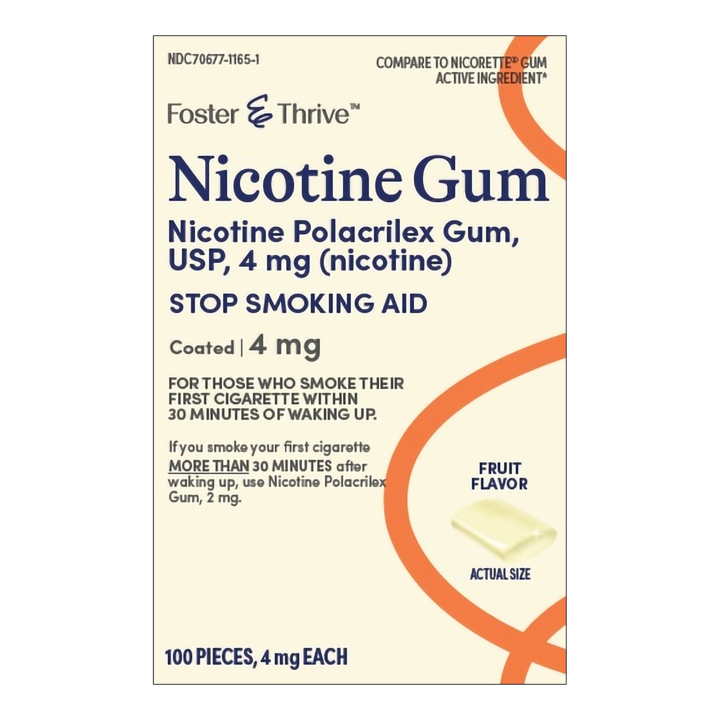 NICOTINE, GUM FT SM FRUIT 4MG (100/PK)