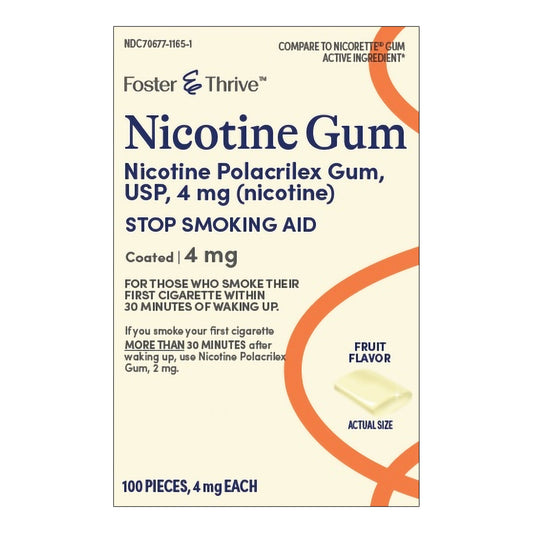 NICOTINE, GUM FT SM FRUIT 4MG (100/PK)