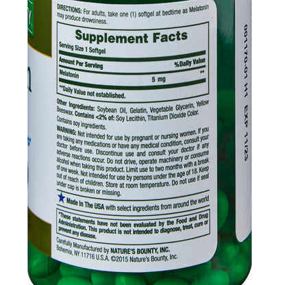 MELATONIN, SOFT GEL 5MG (90/BT)
