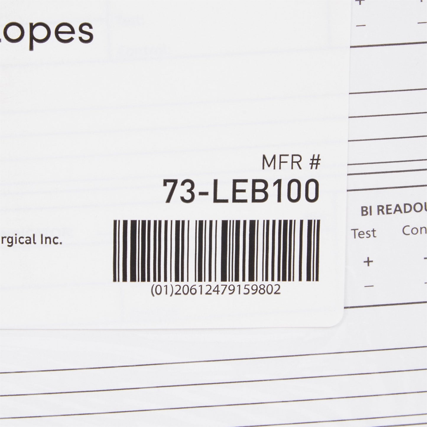 ENVELOPE, STERILIZER RECORD (100/PK 10PK/CS)