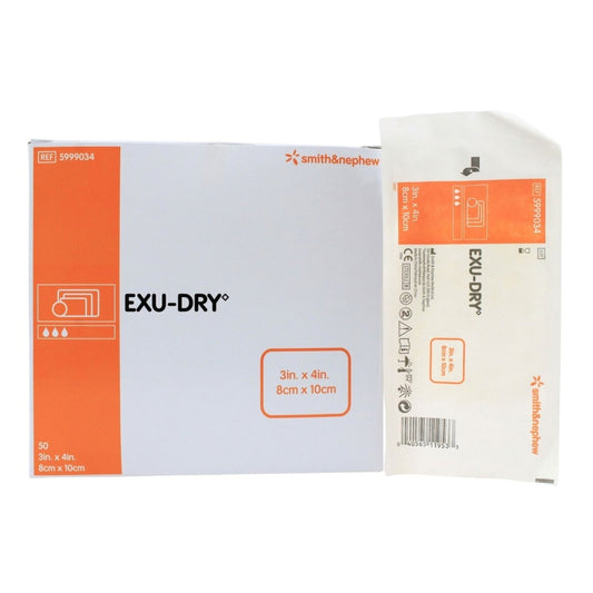 DRESSING, EXU-DRY 3"X4" FULL (50/BX 2BX/CS)