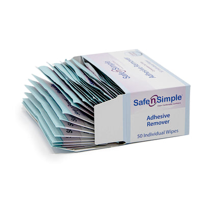 WIPE, CLNSR PERI-STOMA ADH/REMV (50/BX 12BX/CS)