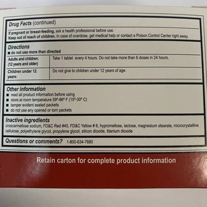 SINUS RELIEF, TAB 10MG (100/BX24BX/CS)