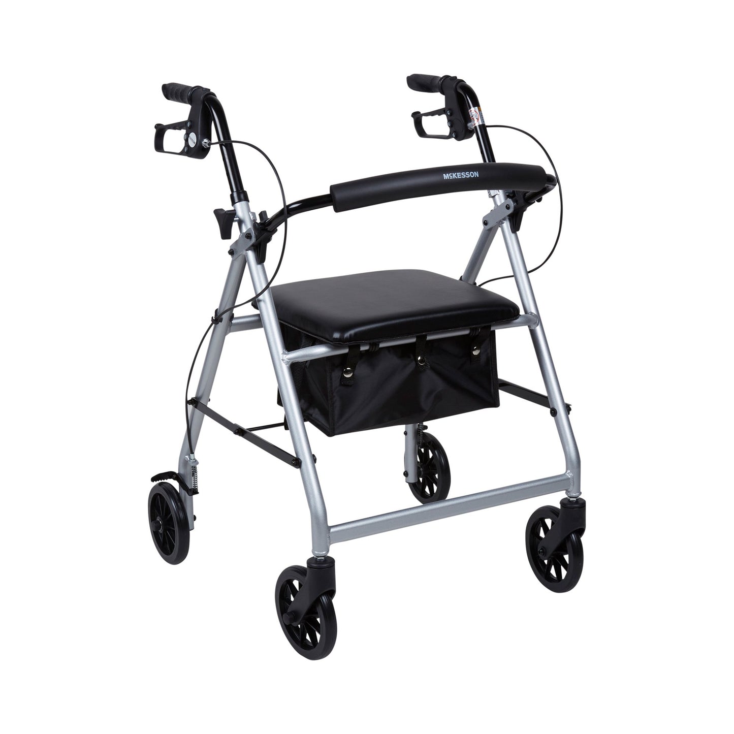 WALKER, ROLLATOR LTWT FOLDING ALUM W/6" WHLS SLVR 300LB