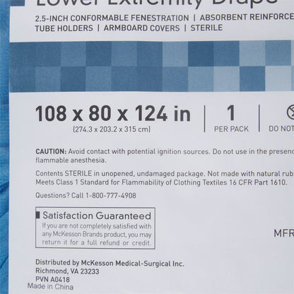 DRAPE, SURG ORTHO LOWER EXTREMW/ABS 108"X80"X124" (10/CS)