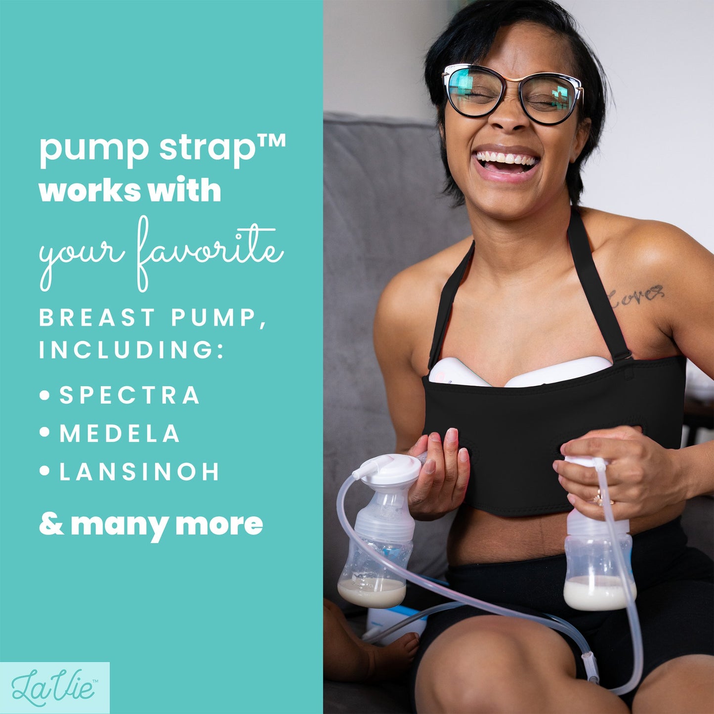 BRA, MATERNITY PUMP STRAP HANDS FREE BLK (10/BX 4BX/CS)