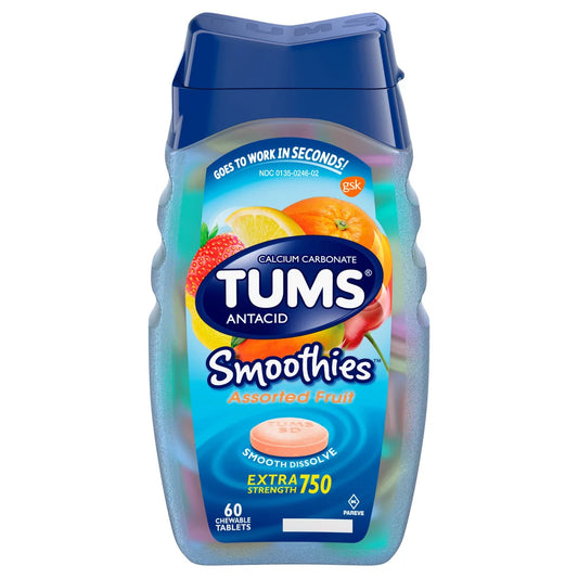TUMS, TAB CHEW X-STRNTH 750 SMOOTHIES ASTD FRUIT (60/BT)