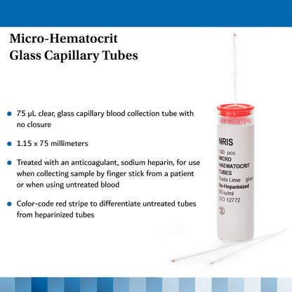 TUBE, CAPILLARY SODHEP RED 75UL GLS (100/VL 10VL/BX)