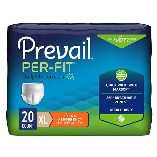 UNDERWEAR, PROTECTIVE PREVAIL PER-FIT XLRG DISP(20/PK 4PK/CS