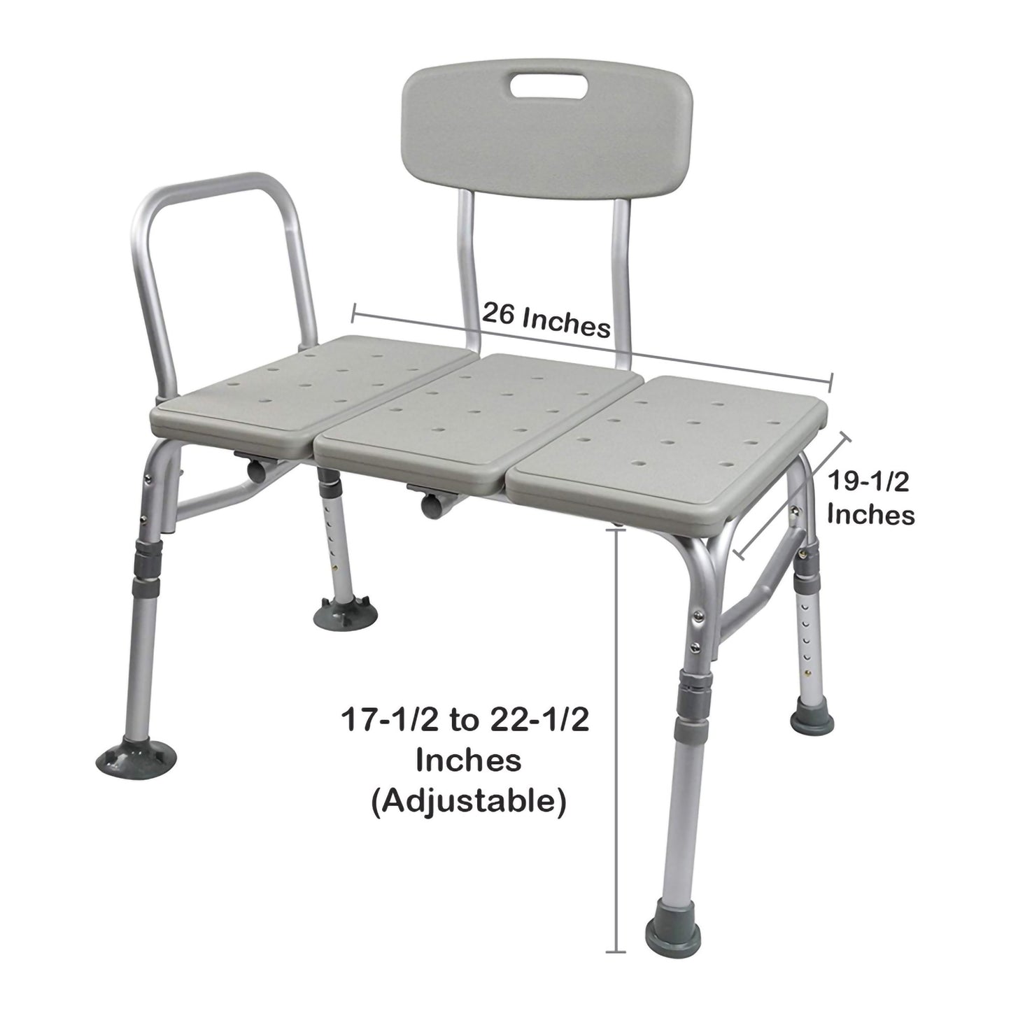 BENCH, TRANSFER W/BACK ALUM FRAME 400LBS (2/CS)
