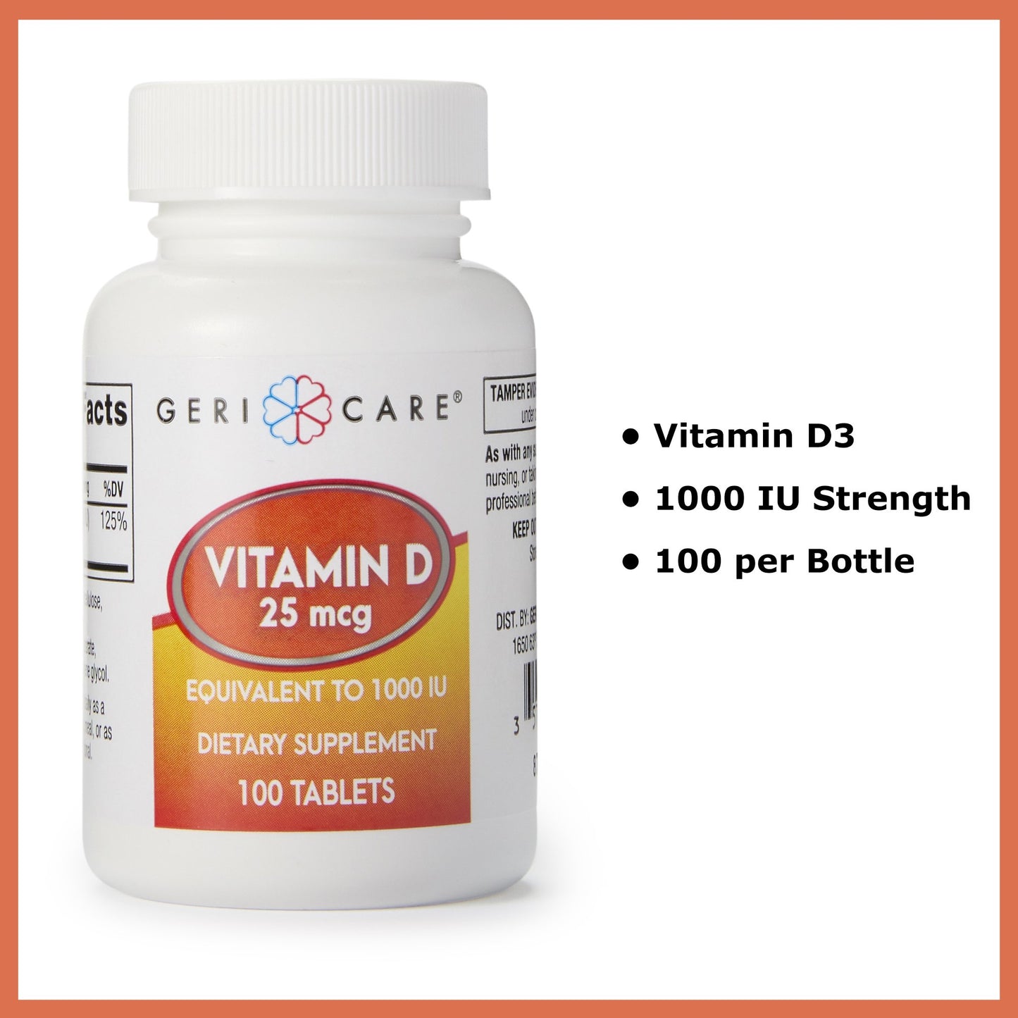VITAMIN D3, TAB 1000IU (100/BT12BT/CS)