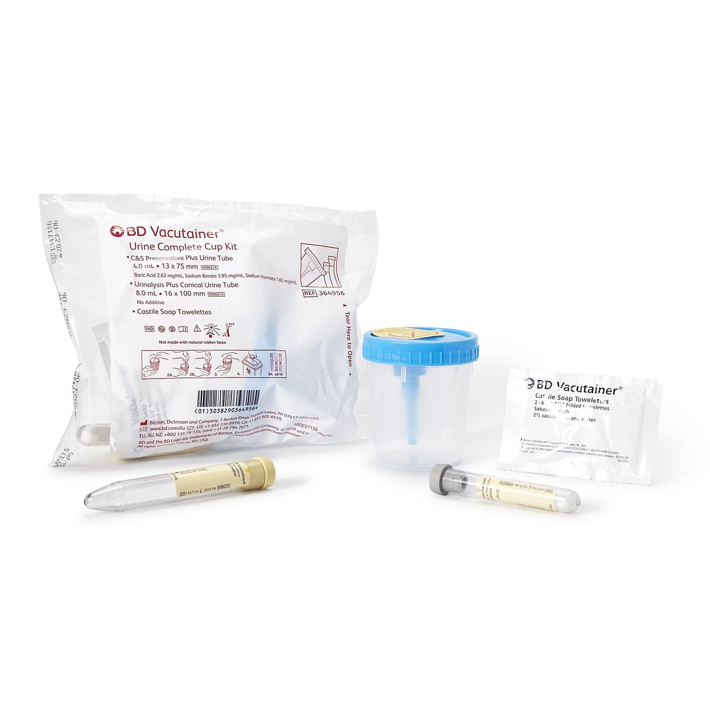 COLLECTION KIT, URINE COMPLETE8ML 13"X75" (50/CS)
