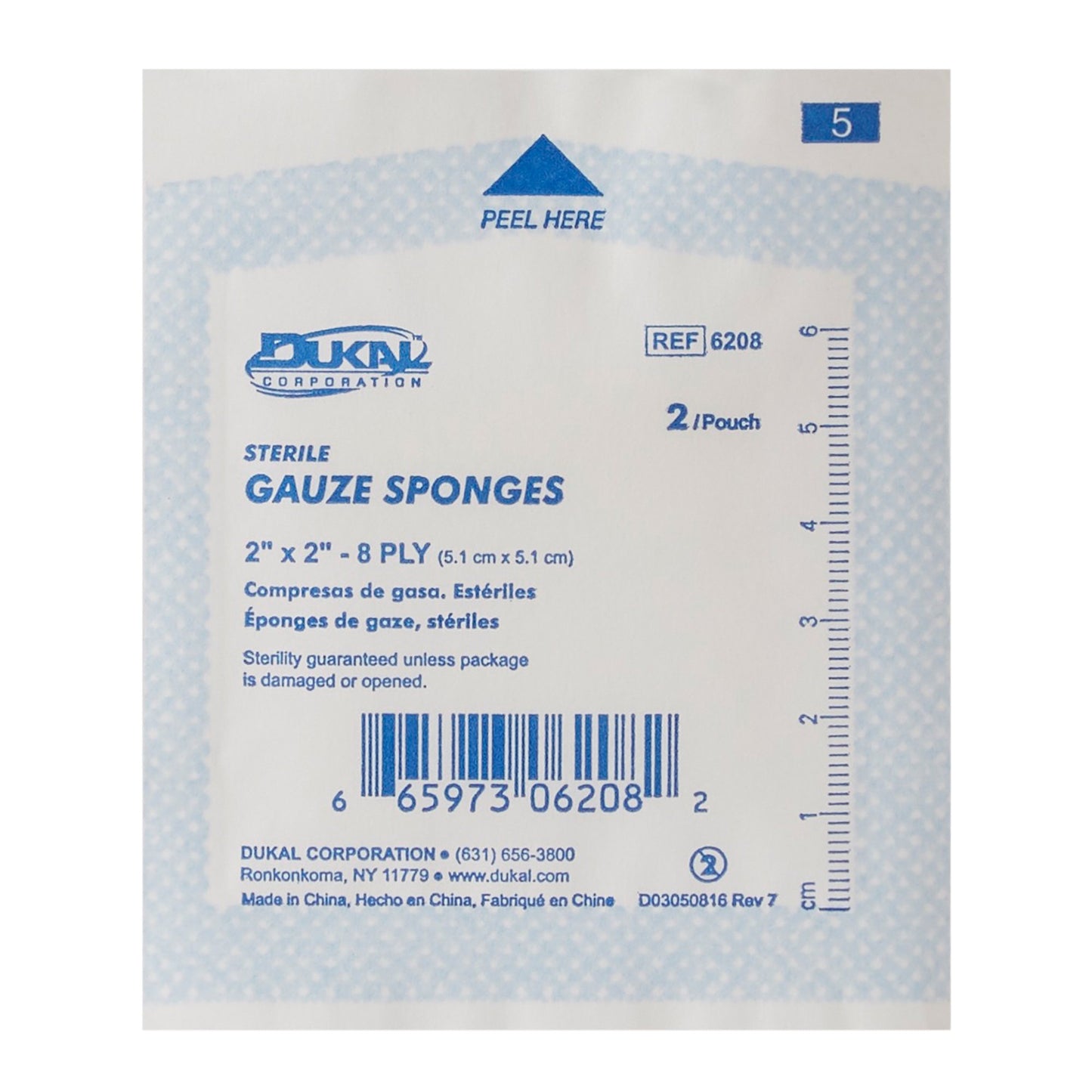 SPONGE, GAUZE 8PLY STR 2"X2" (100/BX 30BX/CS)