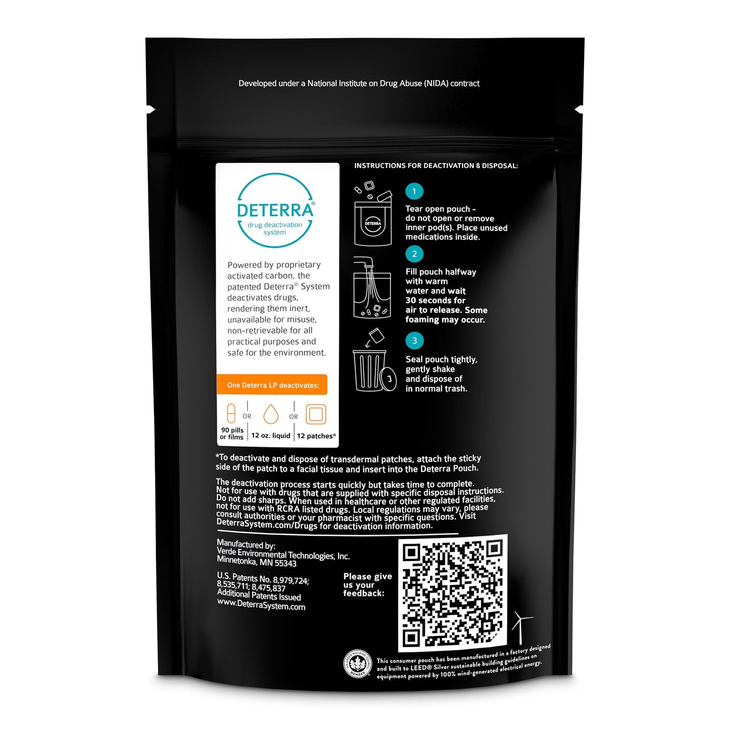 POUCH, DRUG DISPOSAL DETERRA LG (100/CS)