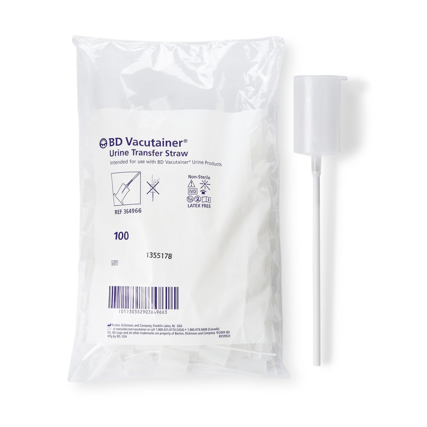 COLLECTION STRAW, F/URINE TRANSFER (100/BX 10BX/CS)