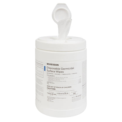 WIPE, GERMICIDE LG 6"X6.75" (160/BX 12BX/CS)
