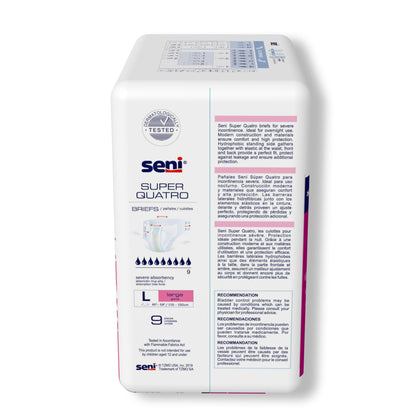 BRIEF, INCONT SENI SUPER QUATRO LG 45-59" (9/PK 4PK/CS)