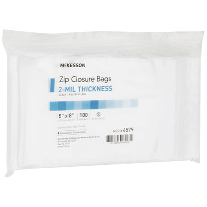 BAG, ZIP LOCK 5"X8" (100/PK 10PK/BX 4BX/CS)