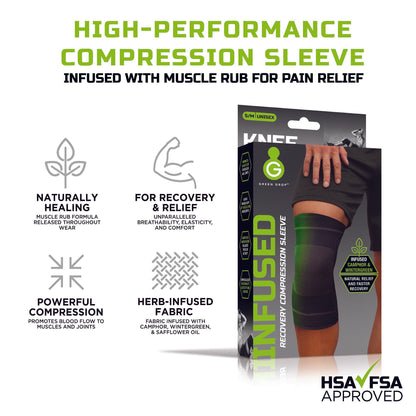 SLEEVE, KNEE COMPRSN INFUSED BLK LG/XLG (48/CS)