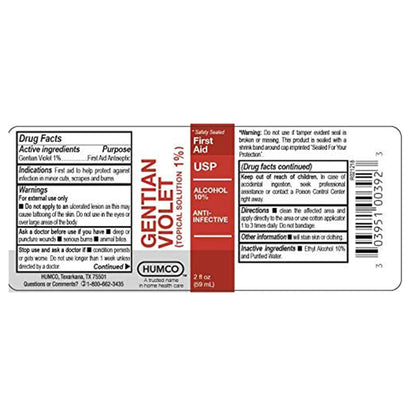 GENTIAN VIOLET, TOPICAL SOL ANTISEPTIC 1% 2OZ