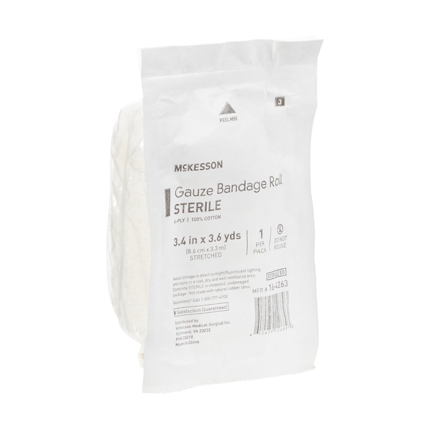 BANDAGE ROLL, GAUZE FLUFF STR 3.4"X3.6YDS (96/CS)