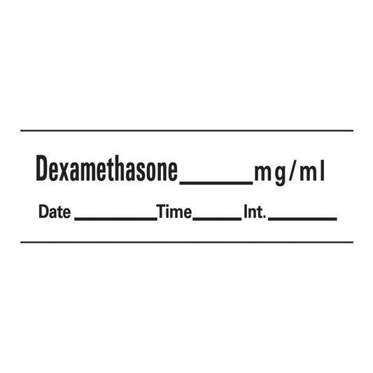 LABEL, DEXAMETHASONE 1 1/2" LNG (333/RL) PROFTP